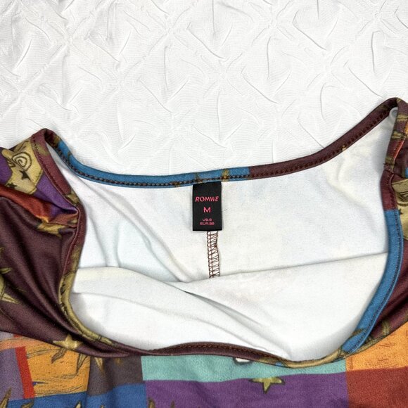 Nature Fairy Whimsigoth Mushroom Celestial Cropped Romwe top with Bell Sleeve, M - Picture 4 of 4